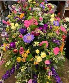 Country garden coffin spray